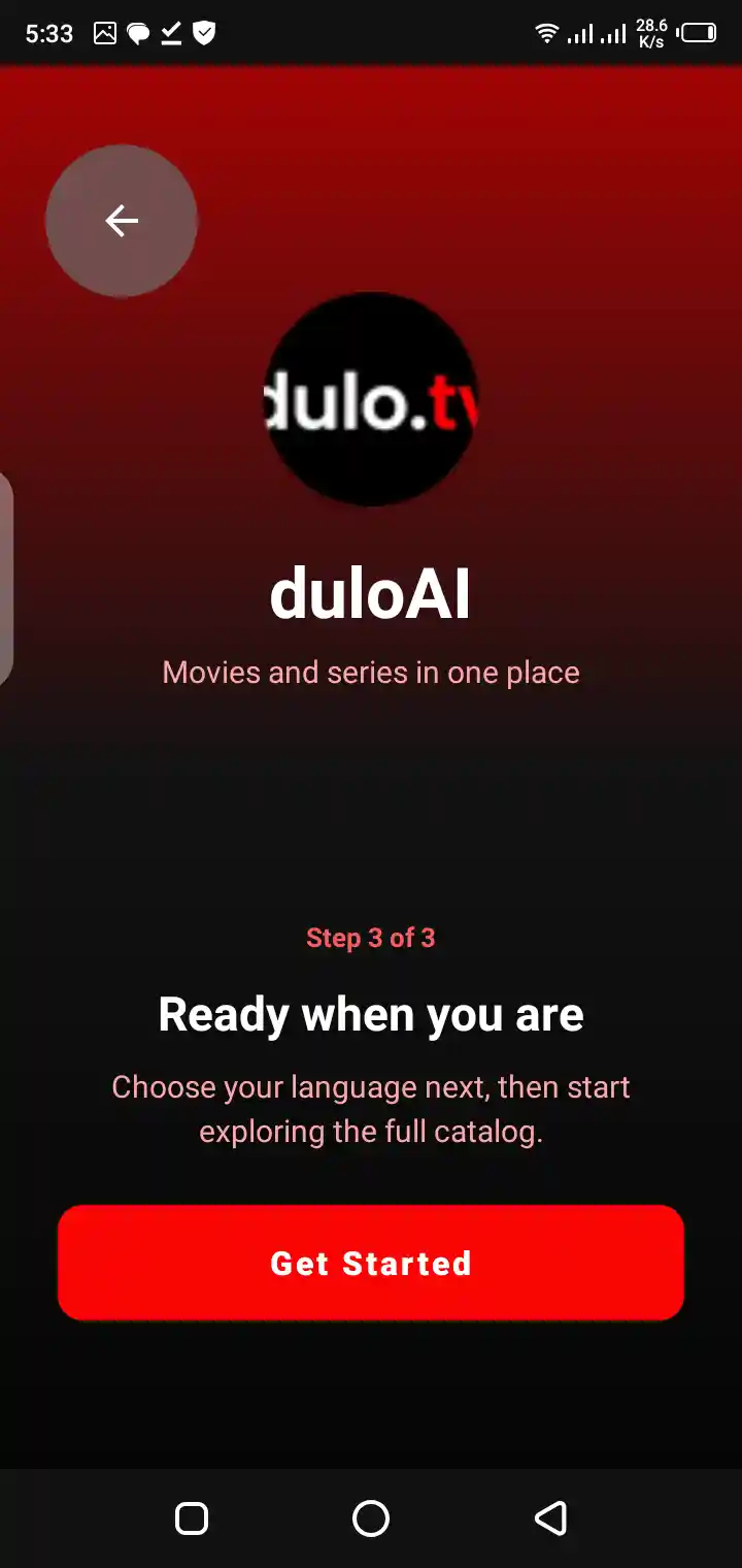 Dulo TV app screenshot